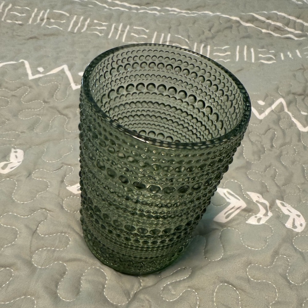 Green Textured Glass Tumbler